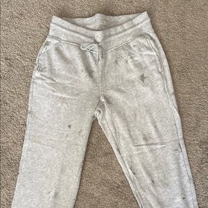 Gray Fleece Sweatpants with Ribbed Waistband